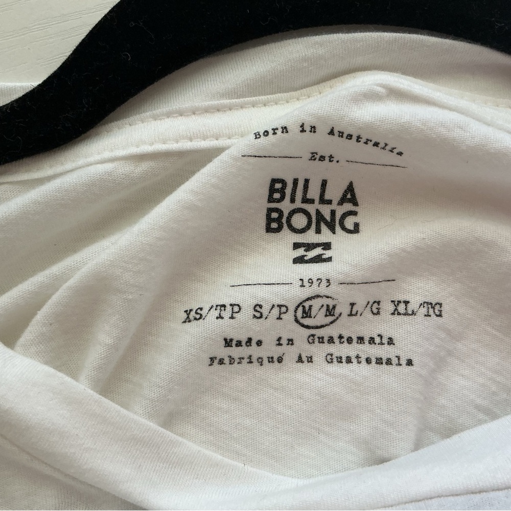 Billabong White Tee with Black Accents - Picture 4 of 5